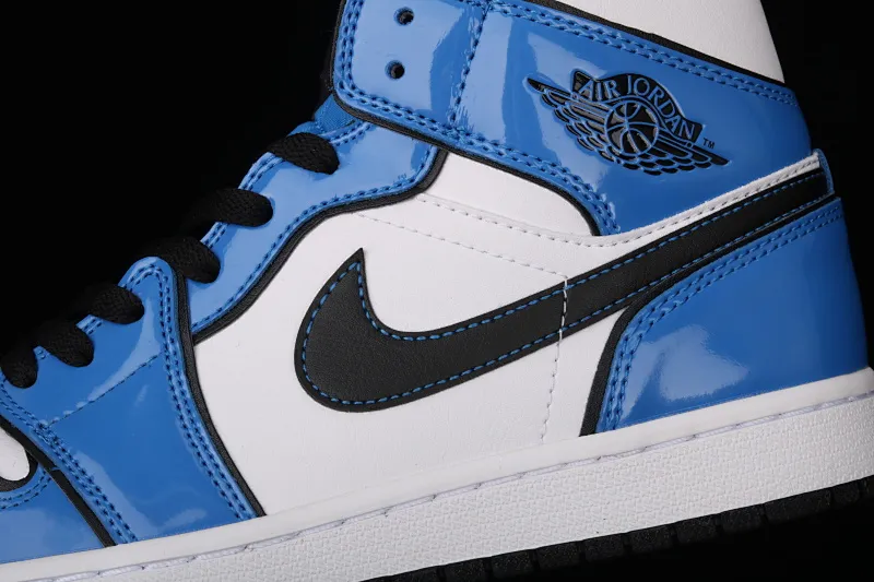 All categories Air Jordan Jordan series basketball shoes Air Jordan 1 Mid G version pure original Air Jordan 1 Mid AJ1 Joe 1 patent leather white and blue two-dimensional small lightning Chinese basketball shoes DD6834-402